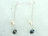 Stylish White Black Oval Pearl Long Earrings 6x7mm