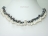 Stylish 2-Row Black & White Oval Pearl Necklace 5x7mm