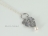 Stylish Silver Leaf & White Pearl Pendant 