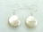 Art Deco White Coin Pearl Earrings 13-14mm