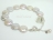Art Deco White Coin Pearl Bracelet with Magnetic Clasp and Safety Chain