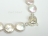 Art Deco White Coin Pearl Bracelet with Magnetic Clasp and Safety Chain
