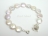 Art Deco White Coin Pearl Bracelet with Magnetic Clasp and Safety Chain