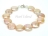 Art Deco Peach Pink Coin Pearl Bracelet 12-13mm