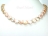 Art Deco Peach Pink Coin Pearl Necklace with T-bar Clasp