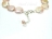Art Deco Peach Pink Coin Pearl Necklace with Extension Chain