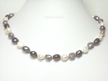 Enchanting Gun-Metal Grey White Baroque Pearl Necklace