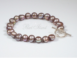 Enchanting Grey Baroque Pearl Bracelet with Toggle Clasp