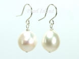 3 x Quality White Baroque Pearl Earrings 10-10.5mm