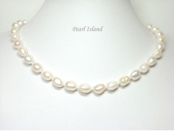 Large AA White Baroque Pearl Necklace