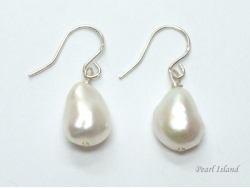 Enchanting White Baroque Pearl Earrings