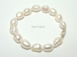 Large AA White Baroque Pearl Bracelet