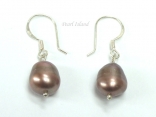 Enchanting Chocolate Baroque Pearl Earrings