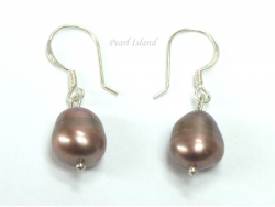 Enchanting Chocolate Baroque Pearl Earrings