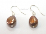 Enchanting Chocolate Brown Baroque Pearl Earrings