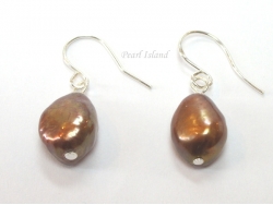 Enchanting Chocolate Brown Baroque Pearl Earrings