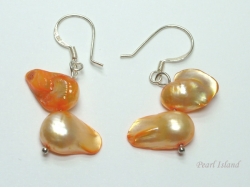 Vogue Orange Blister Pearl Earrings