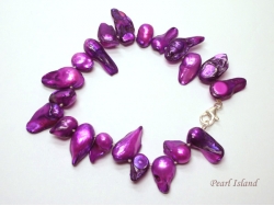 Vogue 1-Row Purple Blister Pearl Bracelet