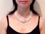 Bridal Pearls - Prestige 3-Strand White Freshwater Pearl Necklace