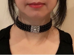 Prestige 3-Strand Peacock Black Freshwater Pearl Choker with Decorative Clasp