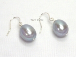 Prestige Silver Grey Pearl Earrings 9-10mm