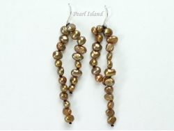 Miniature Brown Baroque Pearl Earrings