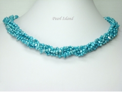 Miniature 6-Row Turquoise Baroque Pearl Necklace