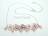 Petite Lavender Peach Oval Pearl Necklace with Flowers 