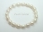 Petite White Oval Pearl Elastic Bracelet 7-8mm