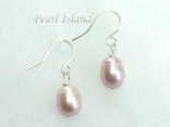 Petite Lavender Oval Pearl Earrings 7-8mm