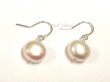 White Baroque Pearl Earrings 8-9mm