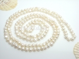 Yours - 63 Inch White Baroque Pearl Rope Necklace 8-9mm