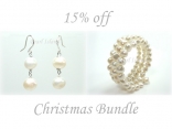 Ardent White Baroque Pearl Earring Bracelet Set