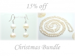 Ardent White Baroque Pearl Earrings Necklace Set