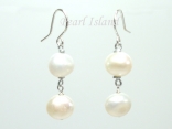 White Baroque Pearl Earrings 8-9mm