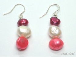 Ardent Pink W Baroque Pearl Earrings 6-10mm