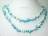 44 inch Ardent Turquoise & White Baroque & Blister Pearl Rope Necklace