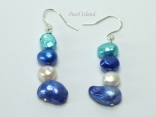 Ardent Dark Blue TW Baroque & Blister Pearl Earrings 6-16mm