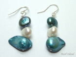 Ardent Dark Blue W Baroque & Blister Pearl Earrings 6-16mm