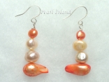 Ardent Dark Orange Ivory Baroque & Blister Pearl Earrings 4-14mm