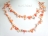 42 Inch Ardent Dark Orange Ivory Baroque & Blister Pearl Rope Necklace