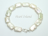 Enigma White Rectangle Pearl Bracelet