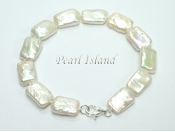 Enigma White Rectangle Pearl Bracelet