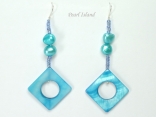 Joie de vivre Blue Pearl & Shell Earrings