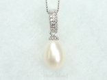 Chic White Drop Pearl Pendant 8x11mm