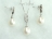 Large White Pearl Pendant and Earring Set 10X11mm