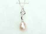 Dark Peach Pearl Pendant 9x9mm