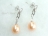 Dark Peach Drop Pearl Earrings 9x10mm