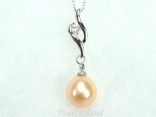 Dark Peach Drop Pearl Earrings 9x10mm