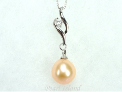 Dark Peach Pearl Pendant 9x9mm